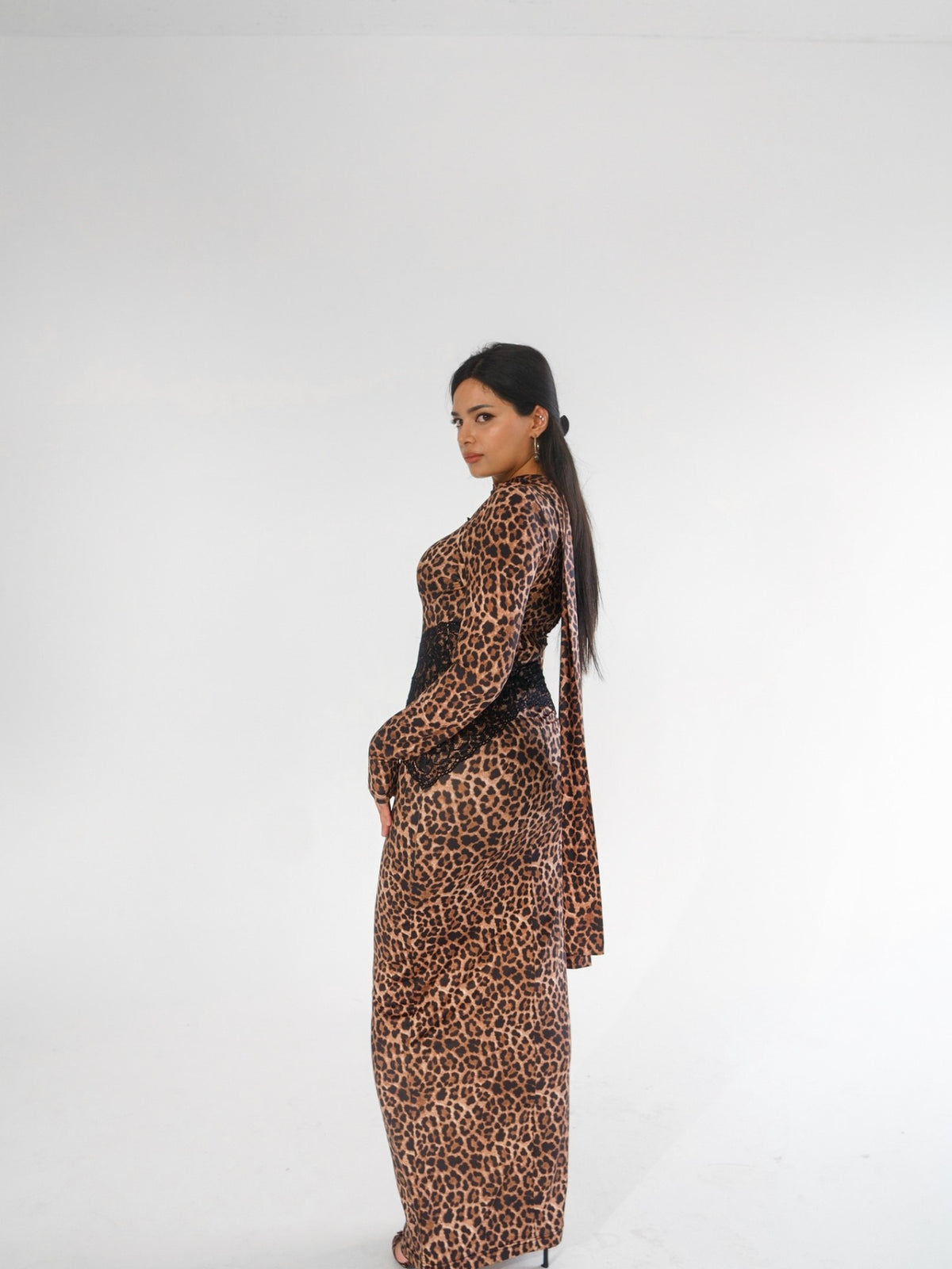 Alter Ego leopard dress studio view