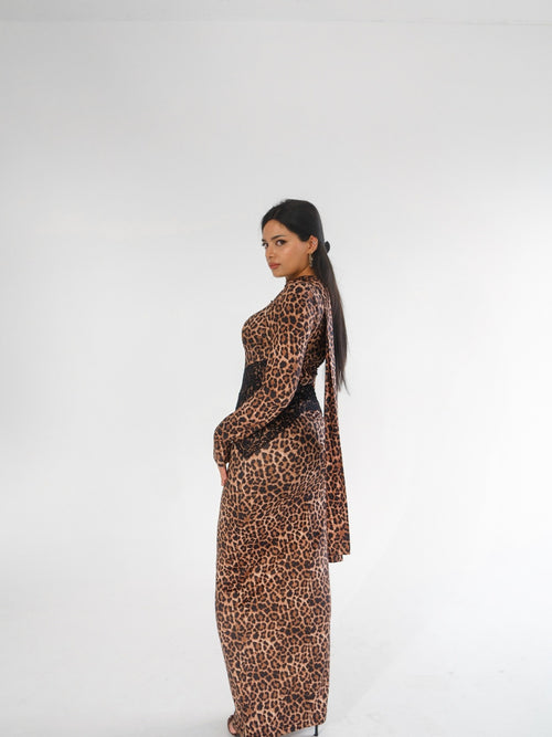 Alter Ego leopard dress studio view